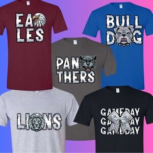 New! Whatever mascot you want!Any color available.Size small-2XL. Gildan soft